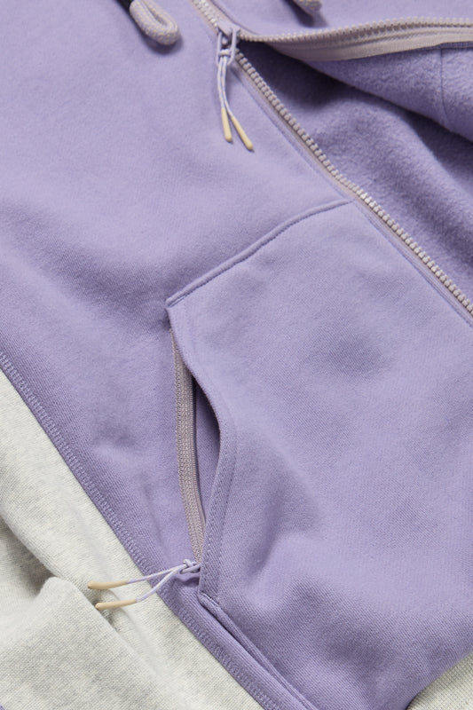 Stack Logo Zip Up Hoodie in Lavender