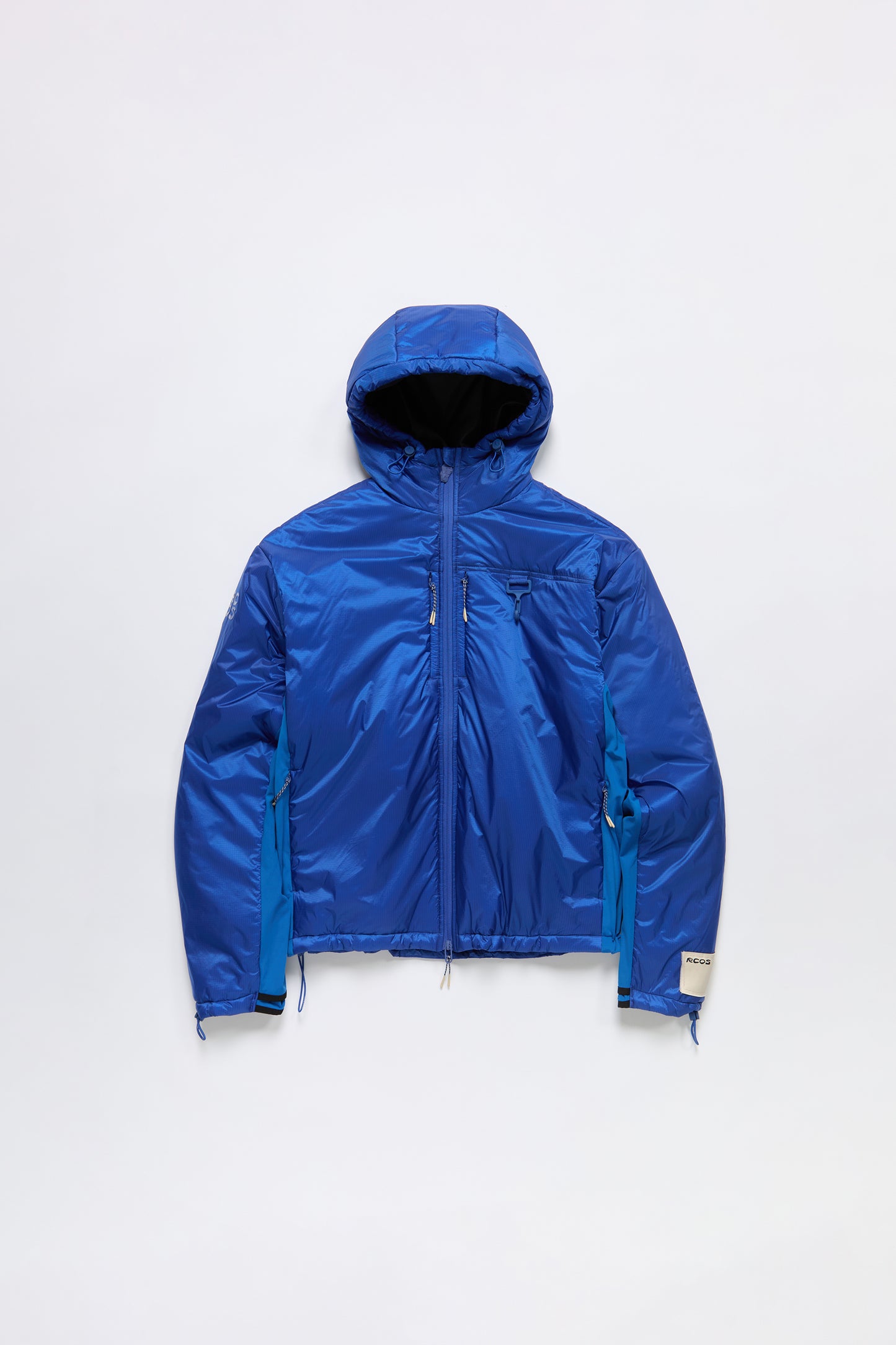 Nylon Insulated Hooded Jacket in Blue