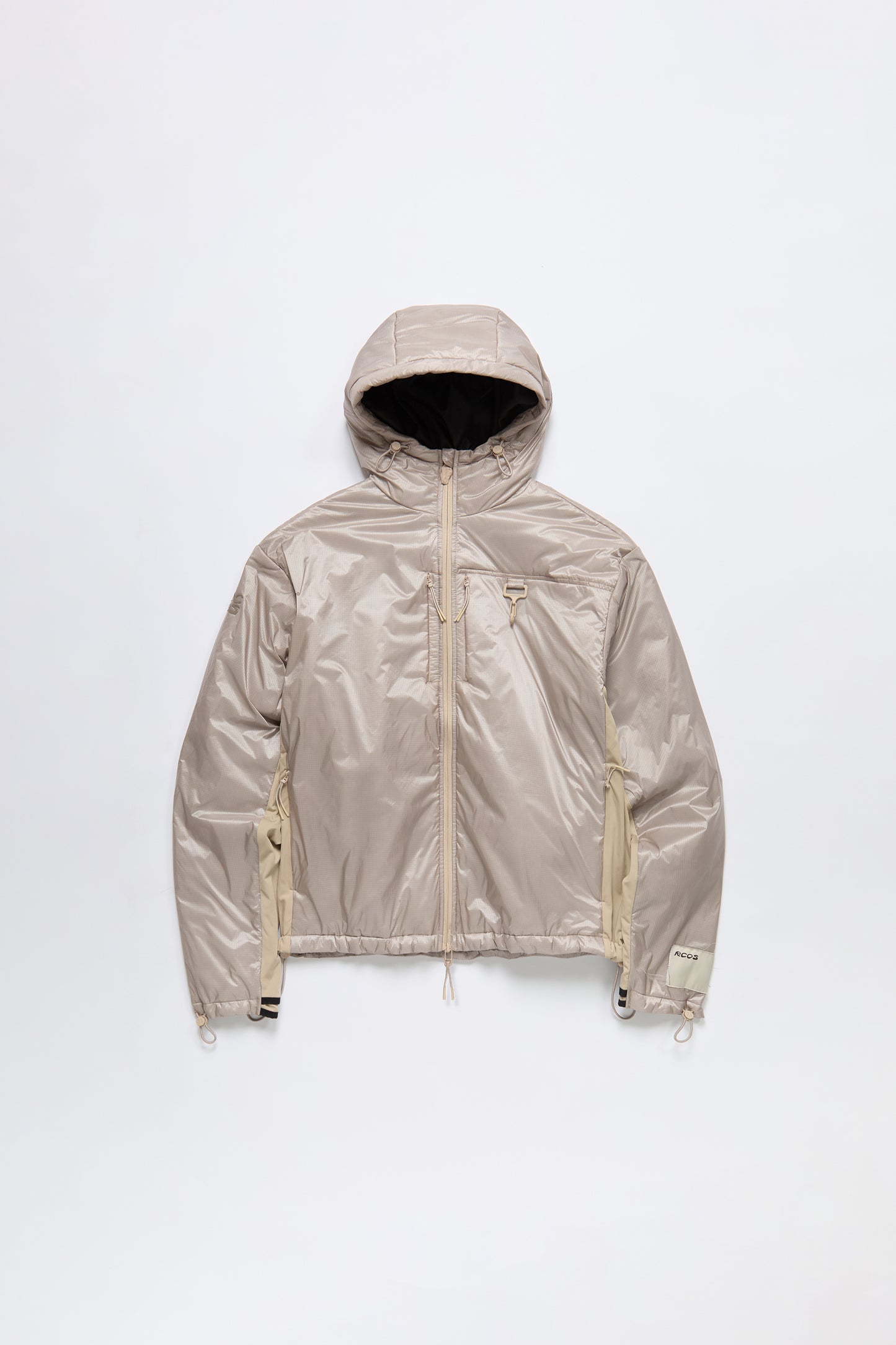 Nylon Insulated Hooded Jacket in Mauve