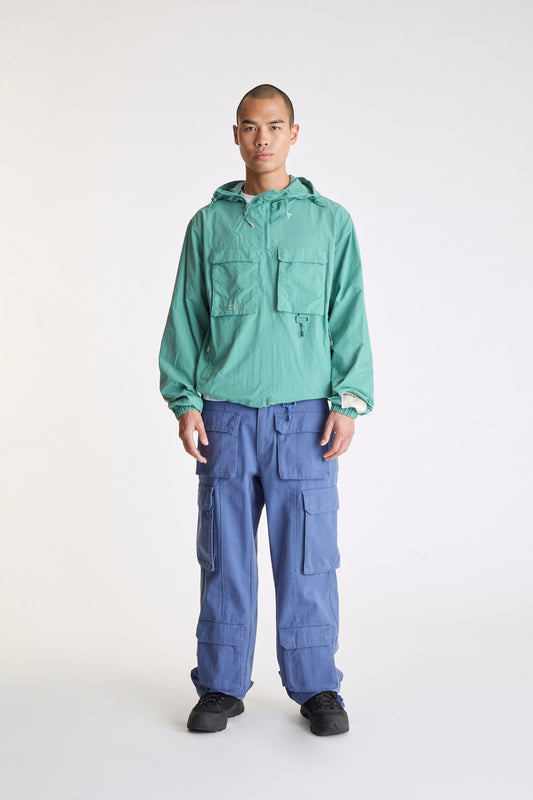Nylon Cargo Anorak in Green