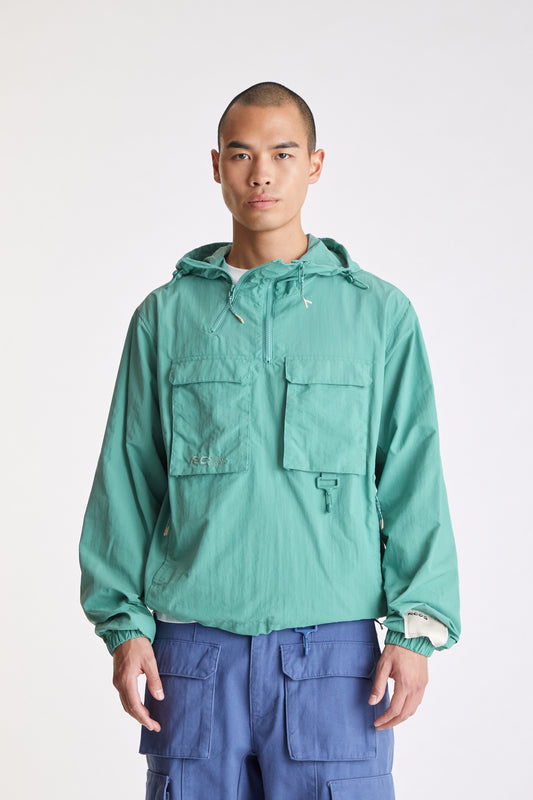 Nylon Cargo Anorak in Green