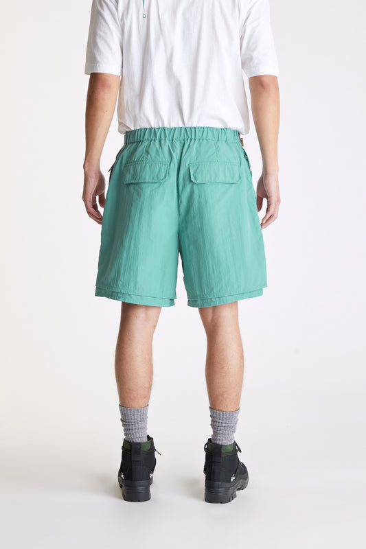 Nylon Belted Cargo Short in Green