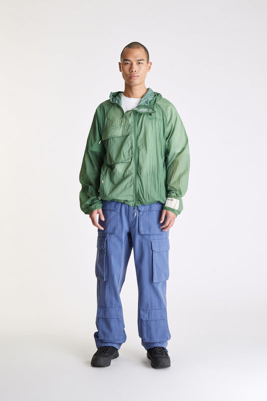 Packable Nylon Ripstop Jacket in Gradient Green