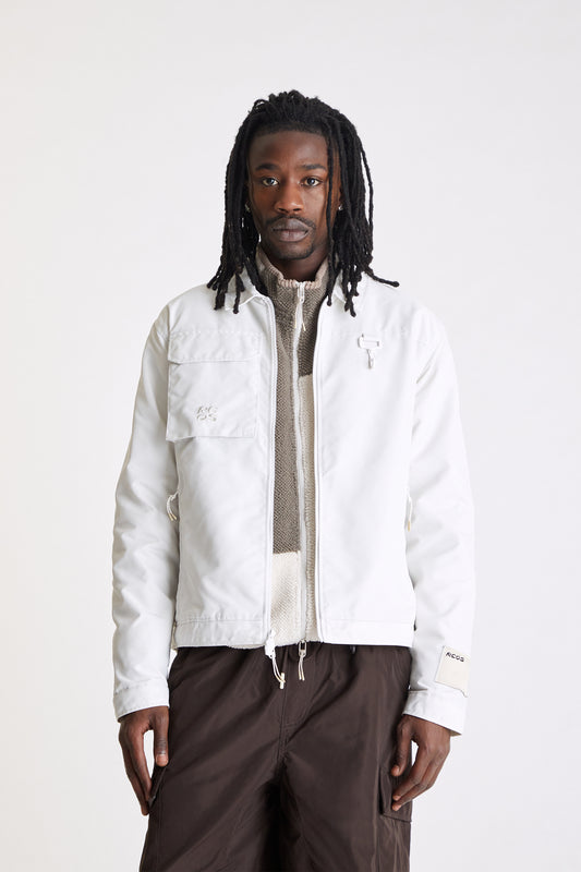 Zip Up Work Jacket in White