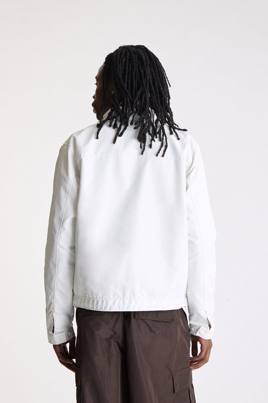 Zip Up Work Jacket in White