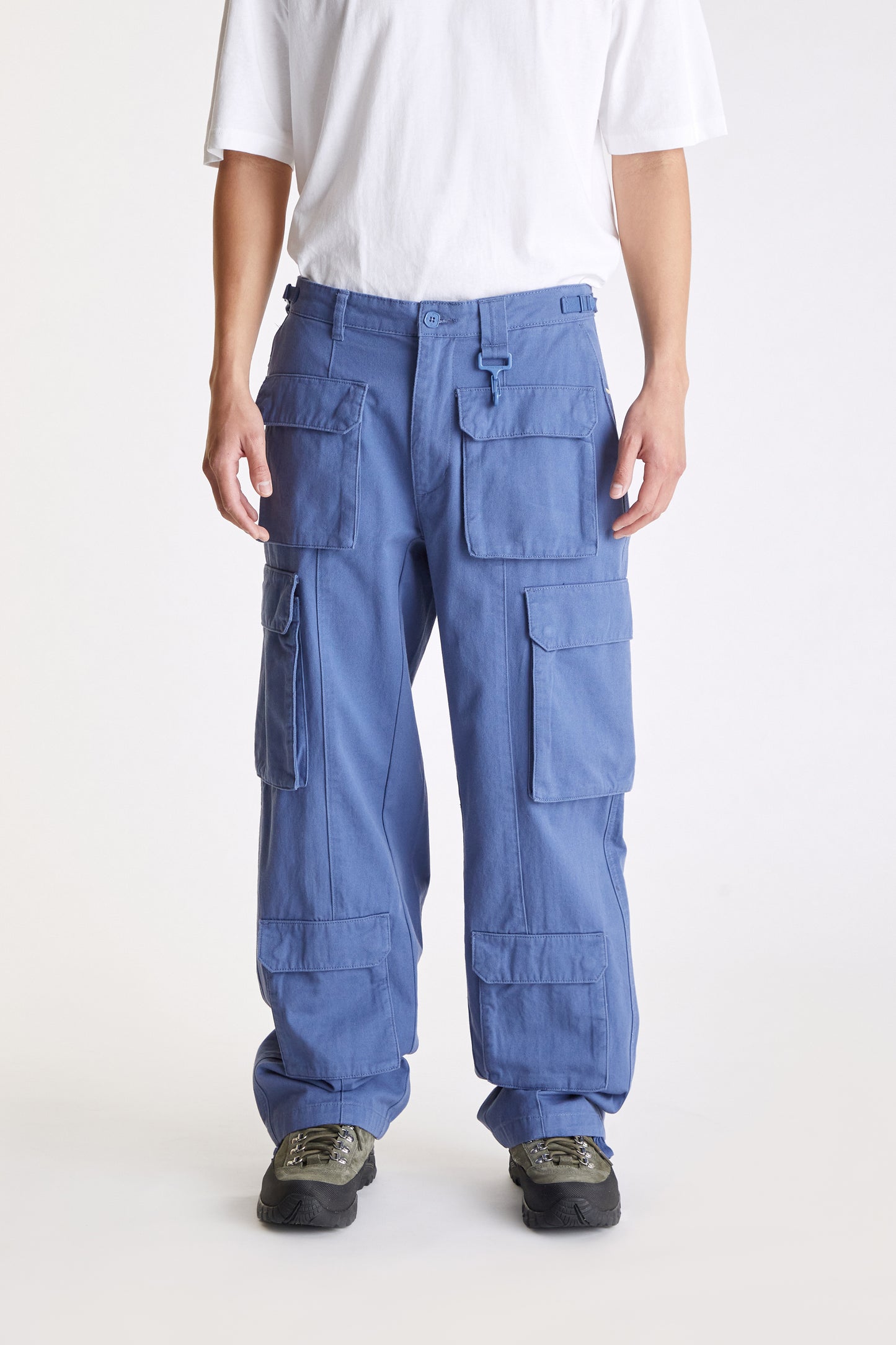 Cotton Cargo Pant in Slate Blue