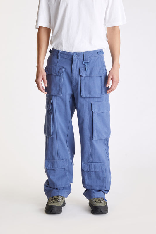 Cotton Cargo Pant in Slate Blue