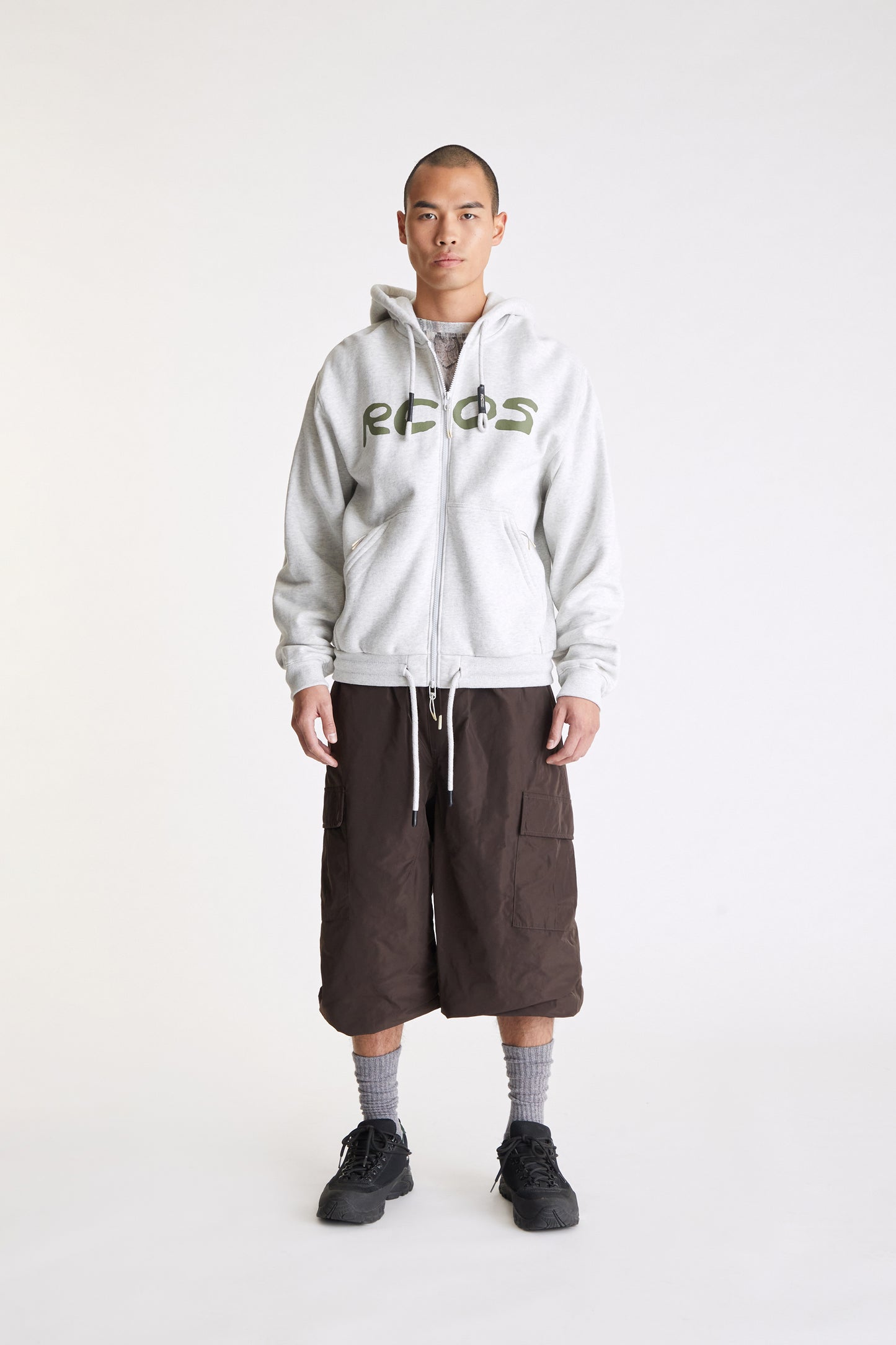 Outdoor Supply Zip Up Hoodie in Heather Grey