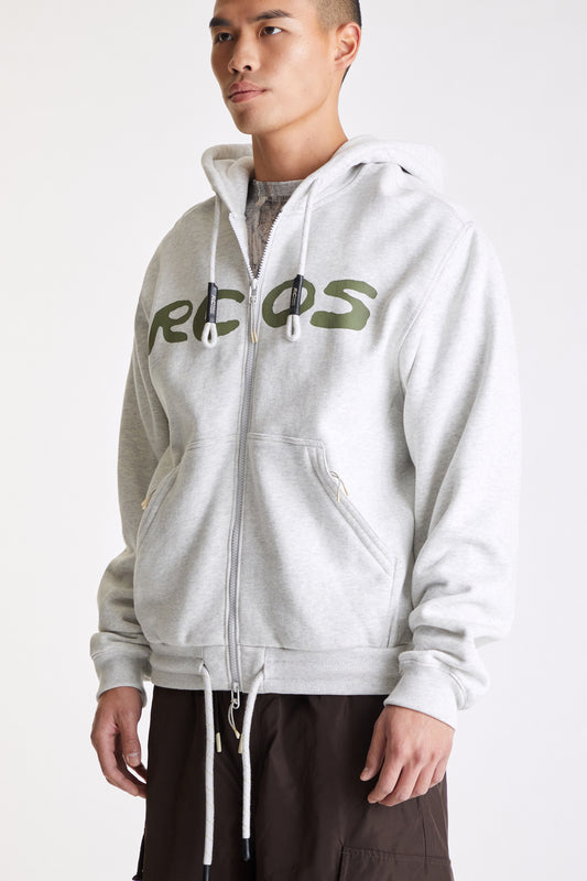 Outdoor Supply Zip Up Hoodie in Heather Grey