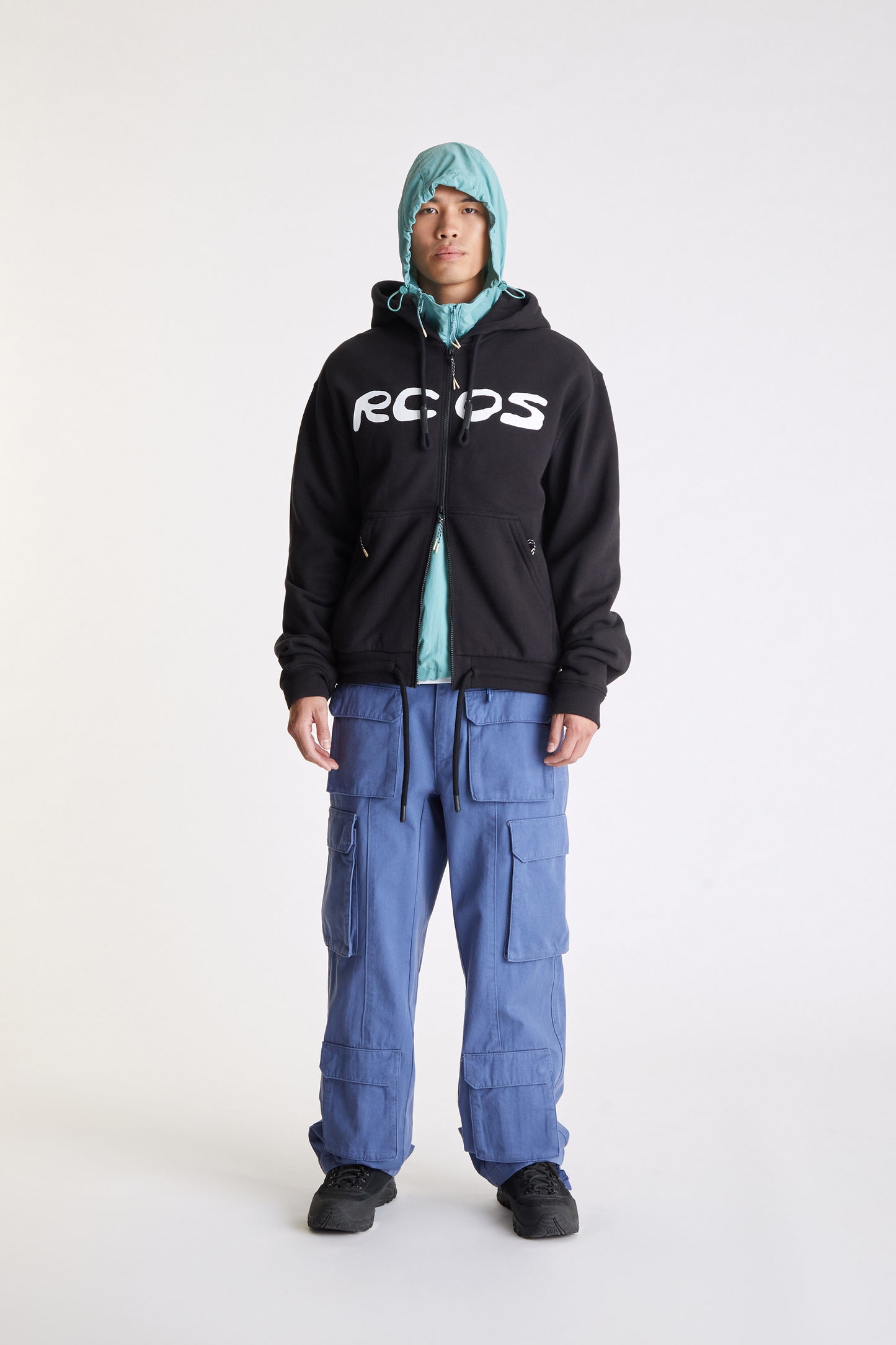 Outdoor Supply Zip Up Hoodie in Black