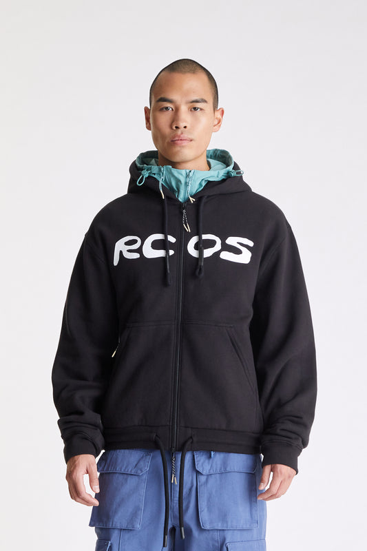 Outdoor Supply Zip Up Hoodie in Black