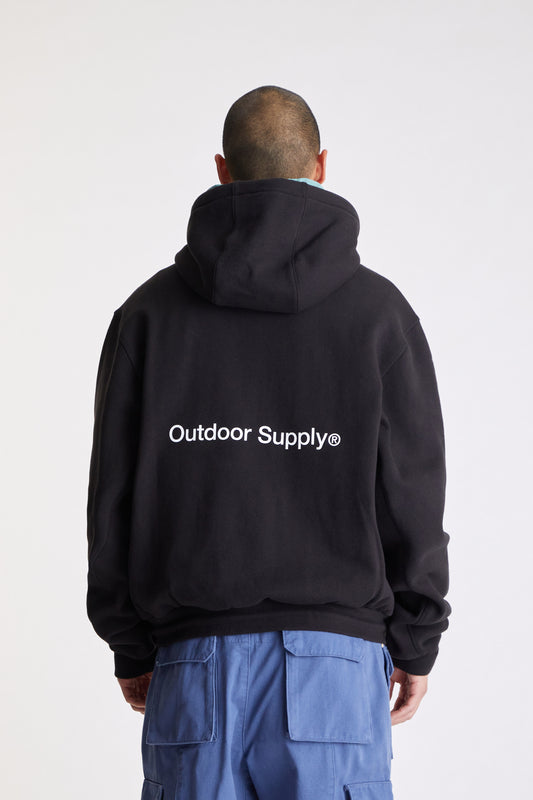 Outdoor Supply Zip Up Hoodie in Black