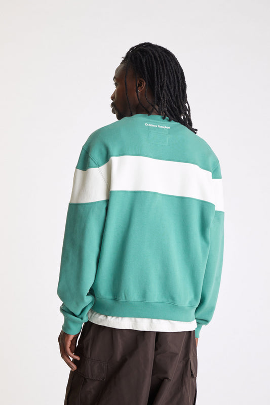 Arrows Paneled Crewneck in Green