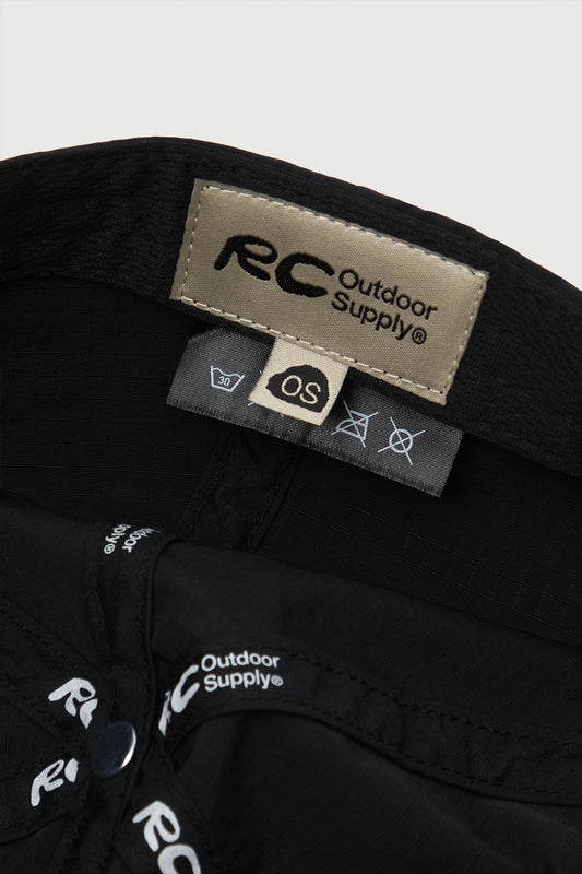 Nylon Ripstop RCOS Hat in Black