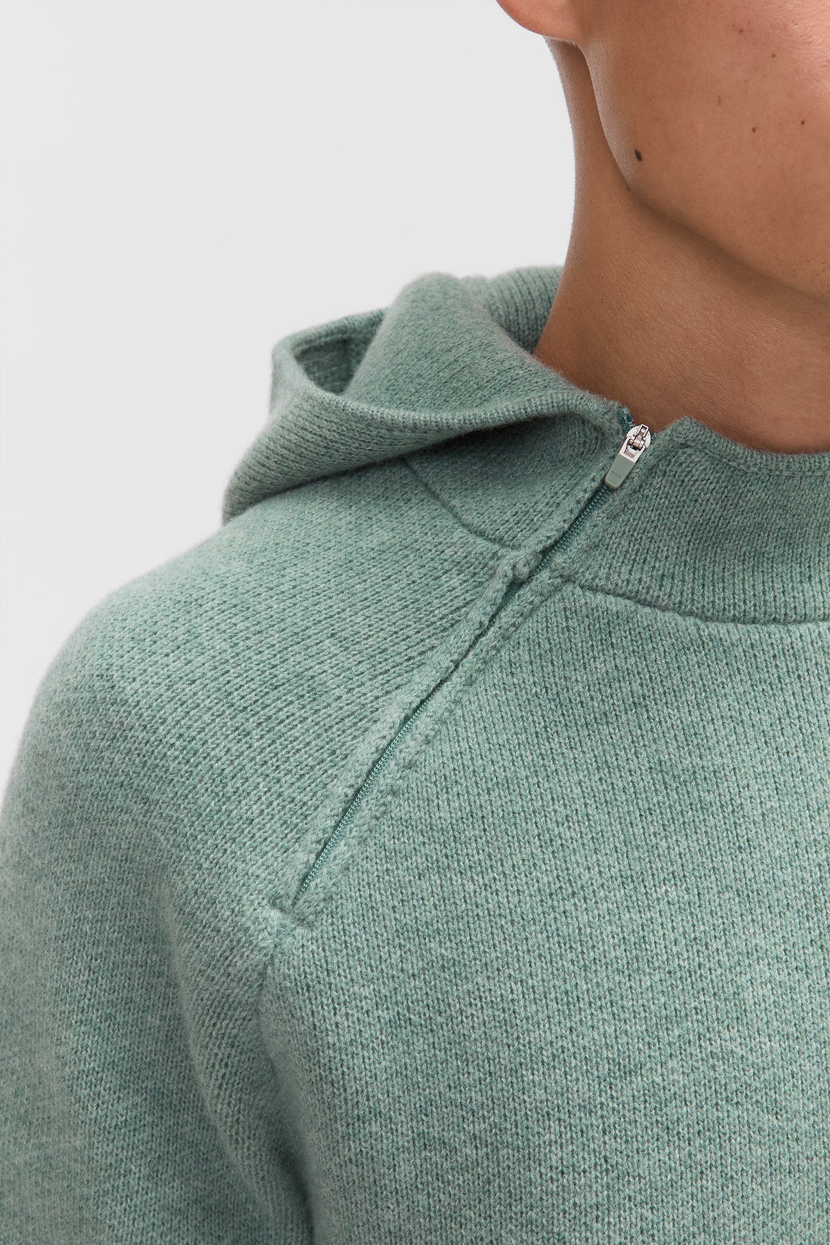 Hooded Quarter Zip Sweater - MW