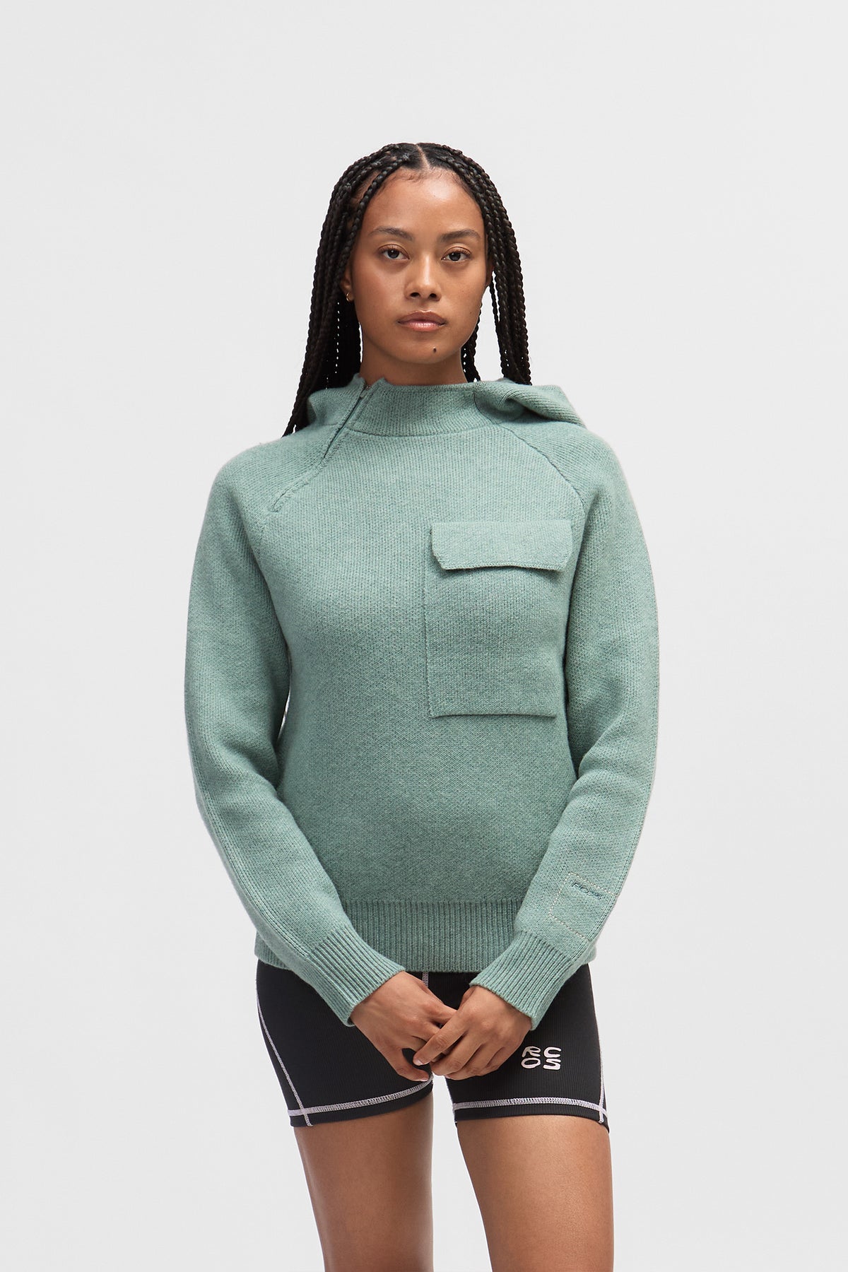 Hooded Quarter Zip Sweater - MW
