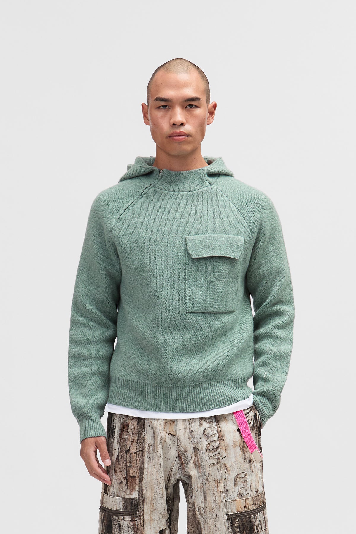 Hooded Quarter Zip Sweater - MW