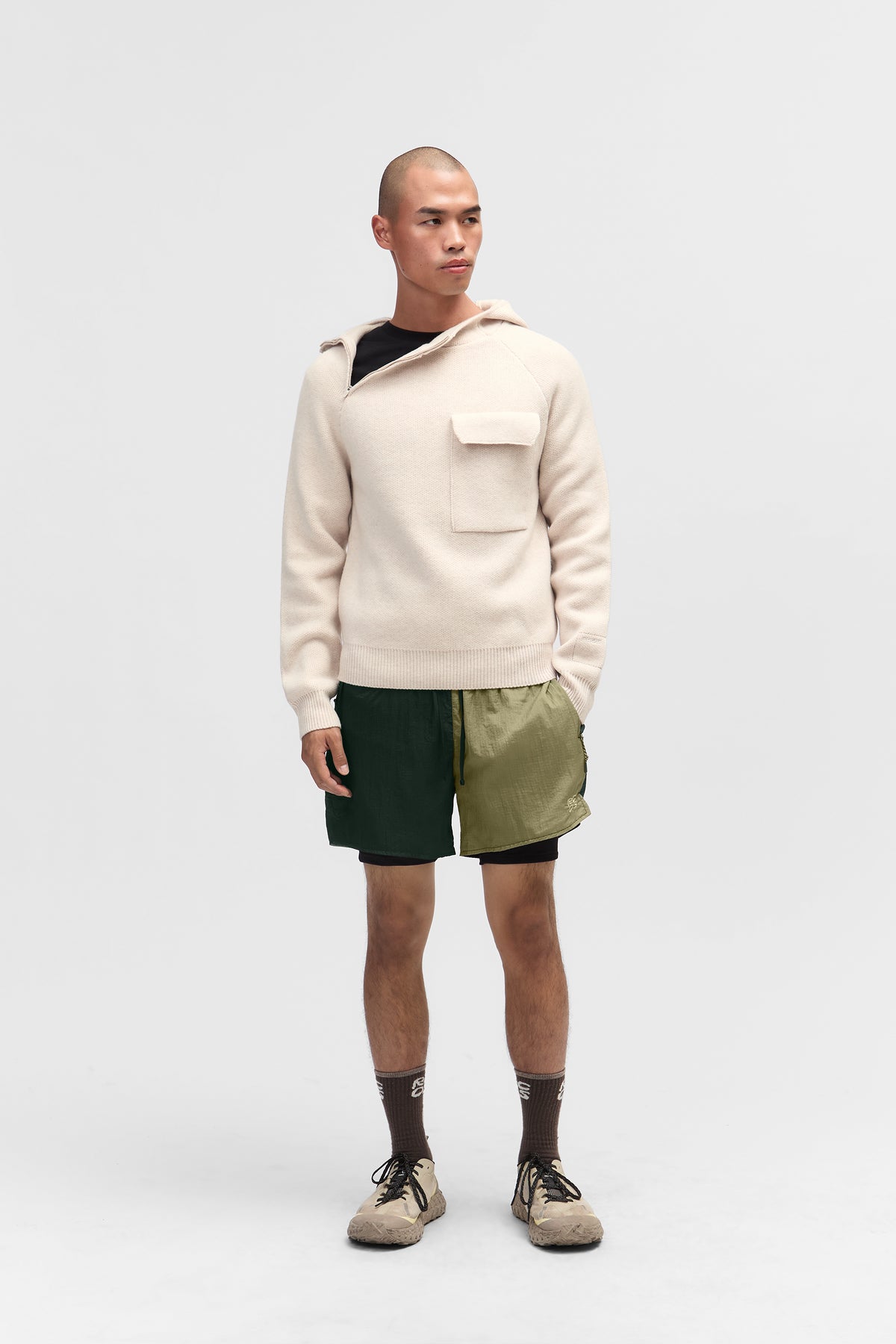 Hooded Quarter Zip Sweater - MW
